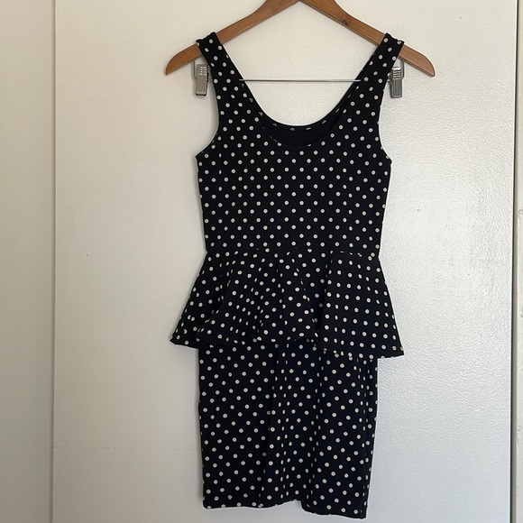 Forever 21 Black and White Polka Dot Mini Dress - Picture 2 of 8